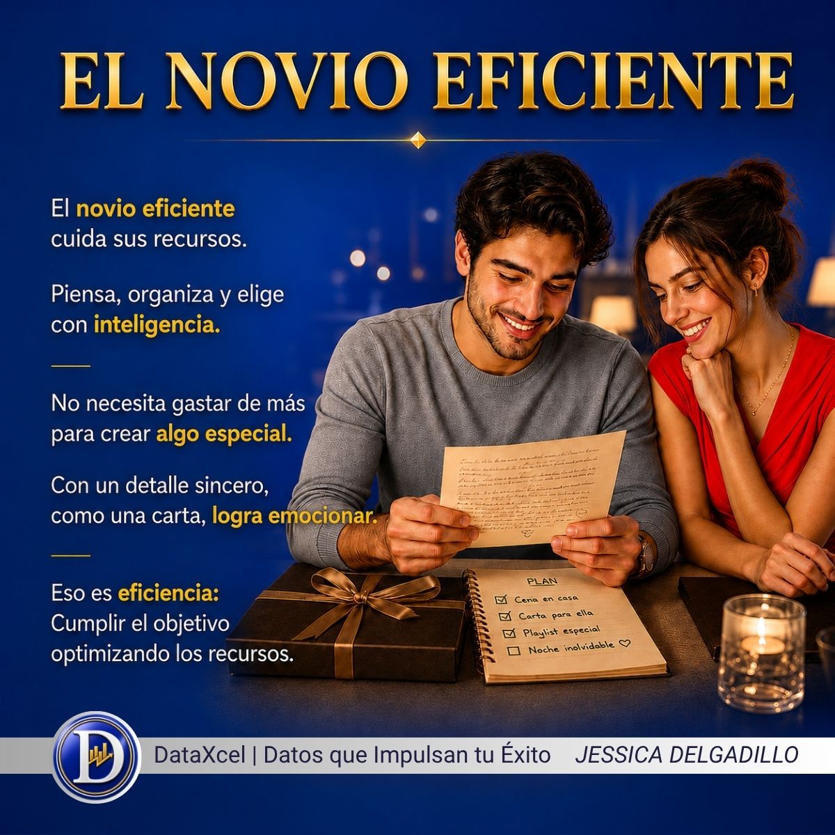 Novio eficiente usando pocos recursos para lograr un resultado significativo.