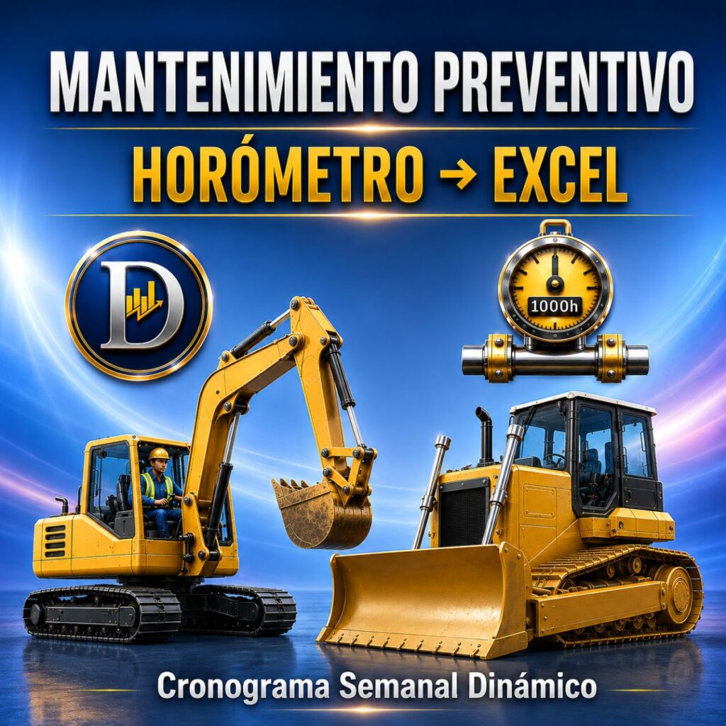 Sistema de mantenimiento preventivo por horómetro en Excel para maquinarias.