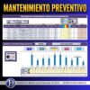 Cronograma dinámico de mantenimiento preventivo por horómetro en Excel.