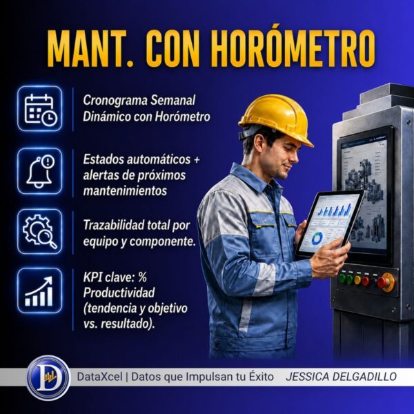 Alertas visuales de mantenimiento por estado en Excel.