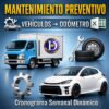 Dashboard de mantenimiento preventivo de vehículos en Excel con indicadores y productividad.