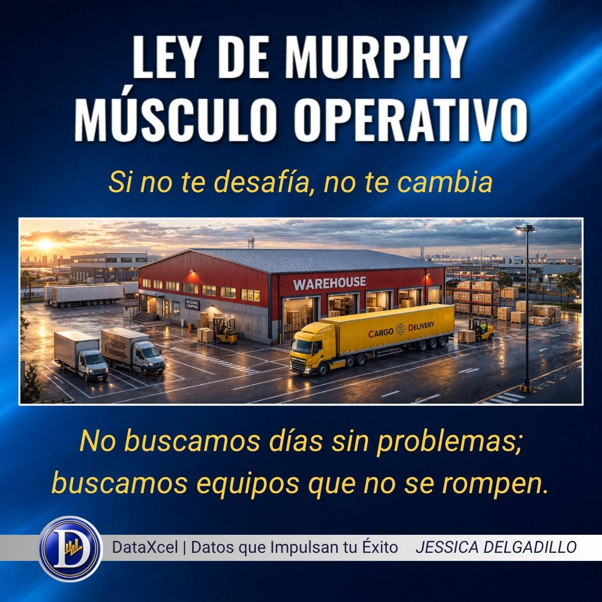 Ilustración sobre la Ley de Murphy en Supply Chain, mostrando una operación logística bajo presión y la importancia de la resiliencia operativa para responder a fallas e imprevistos.